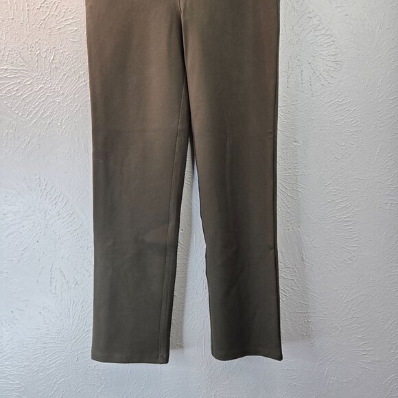 Quince Ponte Stretch Pants M Dark Green Straight Leg Minimalist Pull On Trousers - Picture 4 of 13